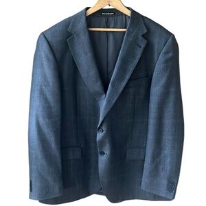 Dustin X Corte Ingles Sz 48 Wool Navy Window Pane Blazer Sports Coat Jacket